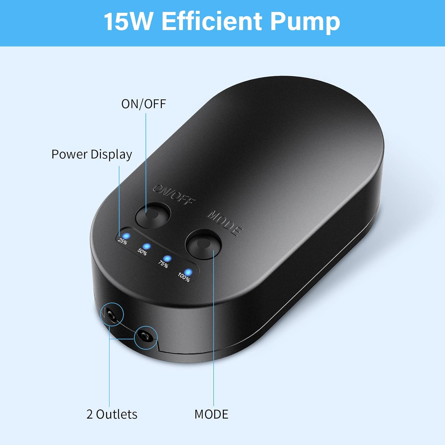 NFESOLAR 15W Large Solar Pond Aerator, Solar Aerator for Ponds with 4400 Mah Battery Backup and 2 Air Outlets, Low Noise Solar Air Pump Outdoor for Koi Pond Fish Tank Hydroponics image number 3