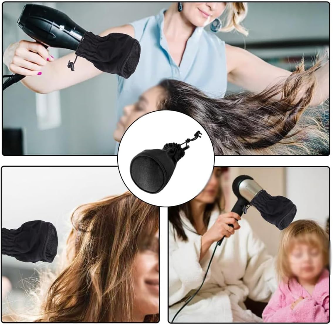 Laroal Hair Dryer Universal Mesh Hair Dryer Diffuser Attachment Foldable Hair Dryer Sock Diffuser Hair Dryer Attachment Blowing Tool Suitable for Most Hair Dryers image number 5