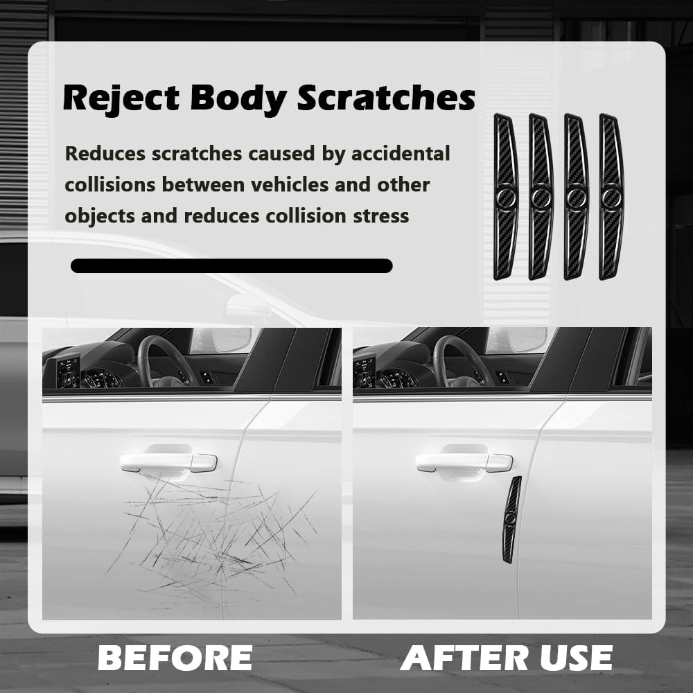 4PCS Carbon Fiber Car Door Protector Edge Guards,Thicker Door Guard for Cars Provides Impact and Anti-Scratch Protection,Universal Self-Adhesive Doors Protectors for Vehicles image number 5