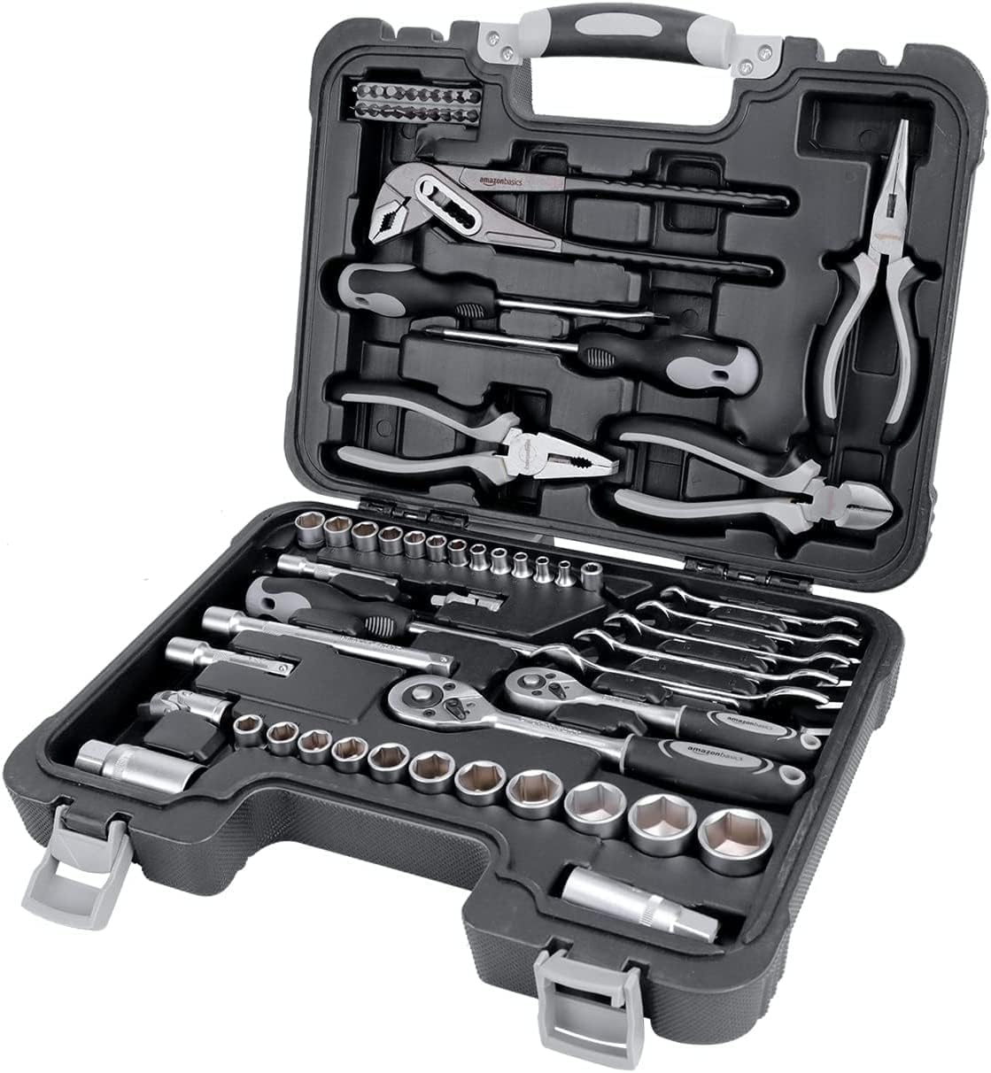 Amazon Basics 131-Piece General Household Home Repair and Mechanic'S Hand Tool Kit Set image number 3