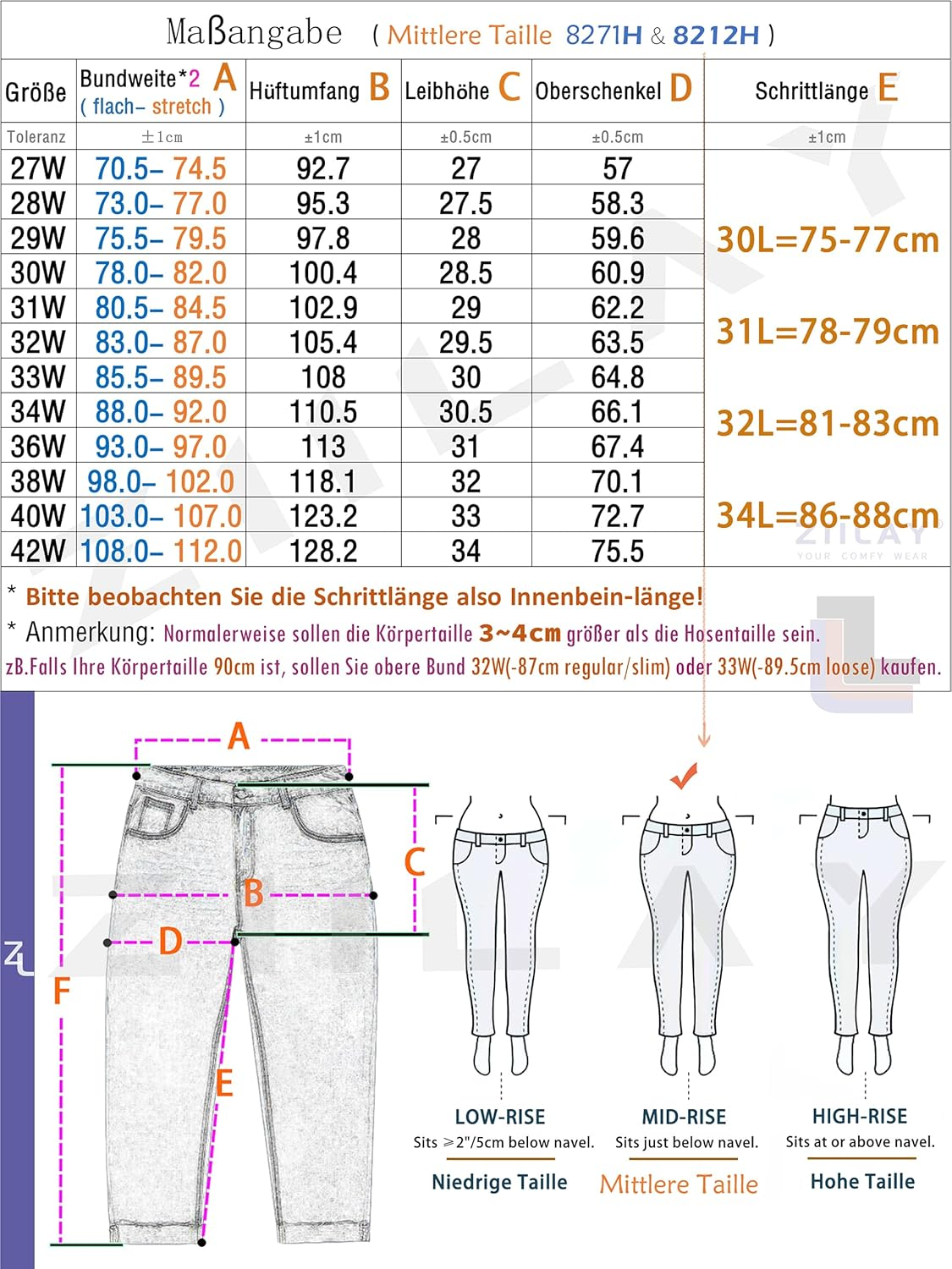 Ziilay Men'S Winter Jeans, Trousers, Winter Trousers, Thermal Jeans, Warm Lined with Fleece, Winter Jeans image number 5