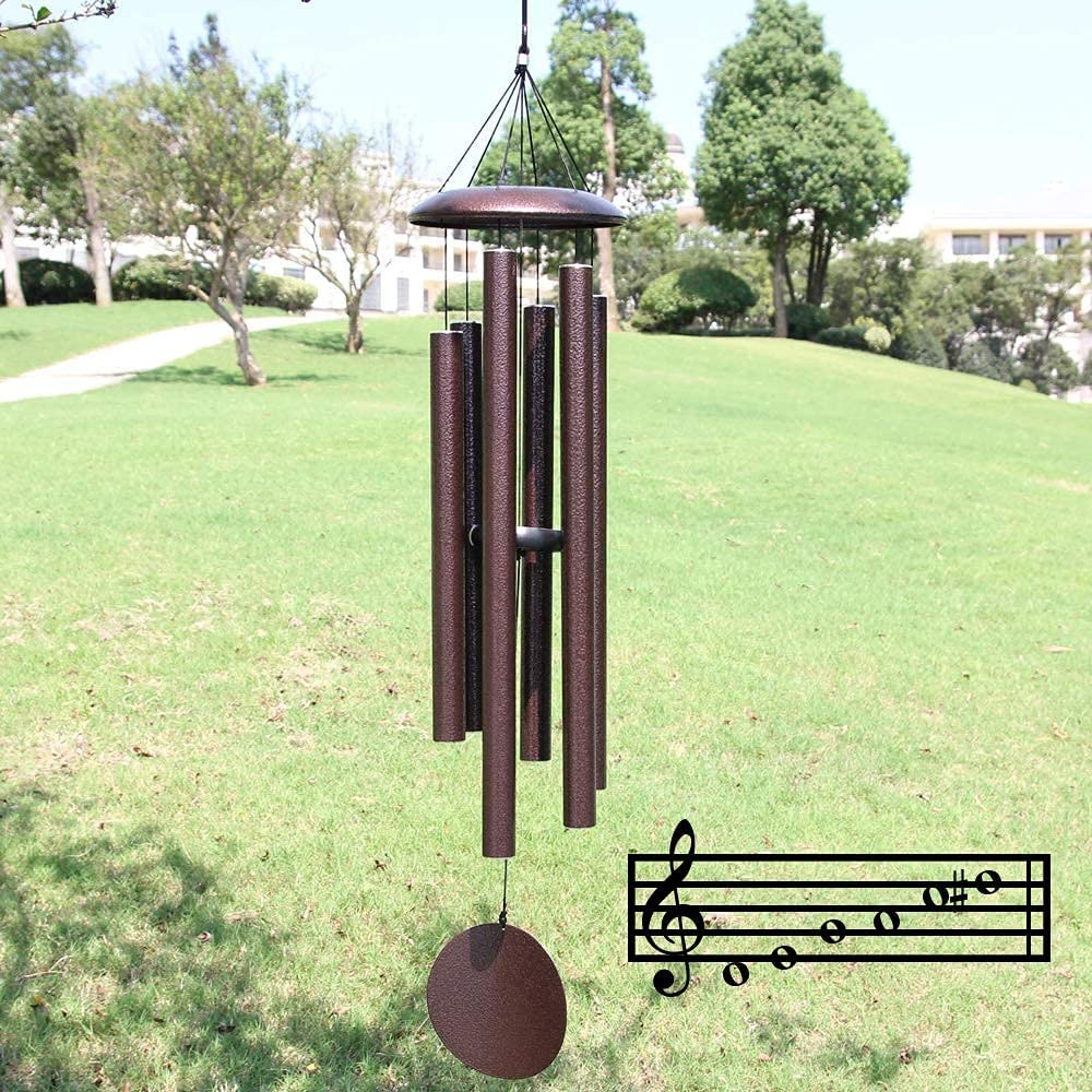 ASTARIN Wind Chimes Outdoor Deep Tone, 45 Inch Bronze, 6 Heavy Tubes, Memorial Wind Chimes for Garden Hanging D&eacute;cor, Sympathy Gifts - Copper image number 4