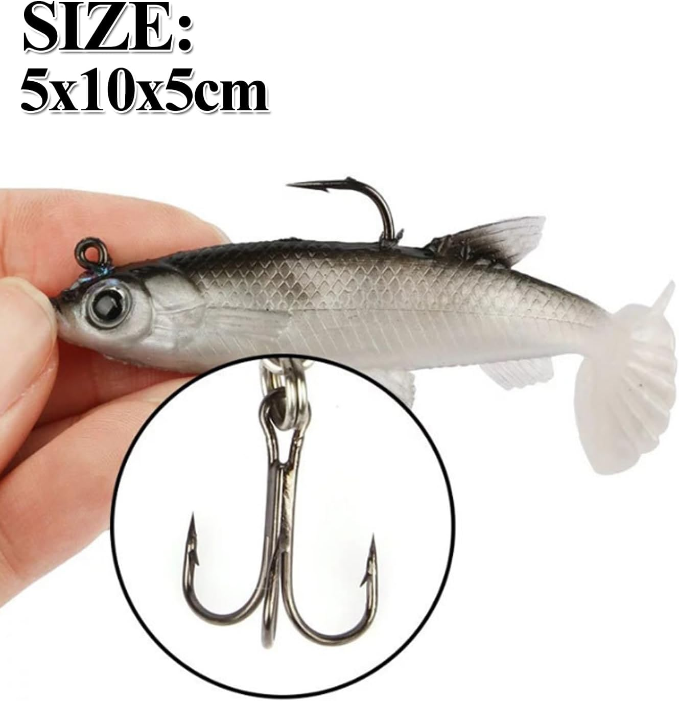 10Pcs Vibe Lures Soft Plastic Poddy Mullet Flathead Jig Heads Fishing image number 4