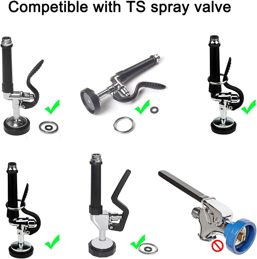 KWODE Pre-Rinse Spray Valve Repair Kit for All Commercial Sink Sprayer Spray Face Bumper and Screw Repair Part Black