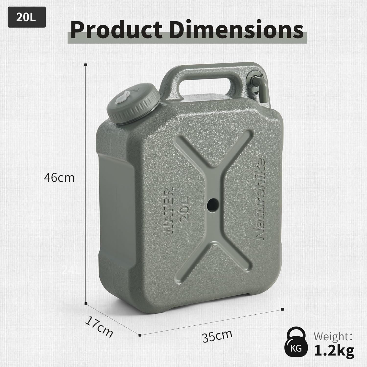 Naturehike Camping Bucket, Outdoor Water Container Food Grade PE Barrel, 12L/20L Portable Durable Water Storage for Outdoor Hiking Picnic Travel image number 1