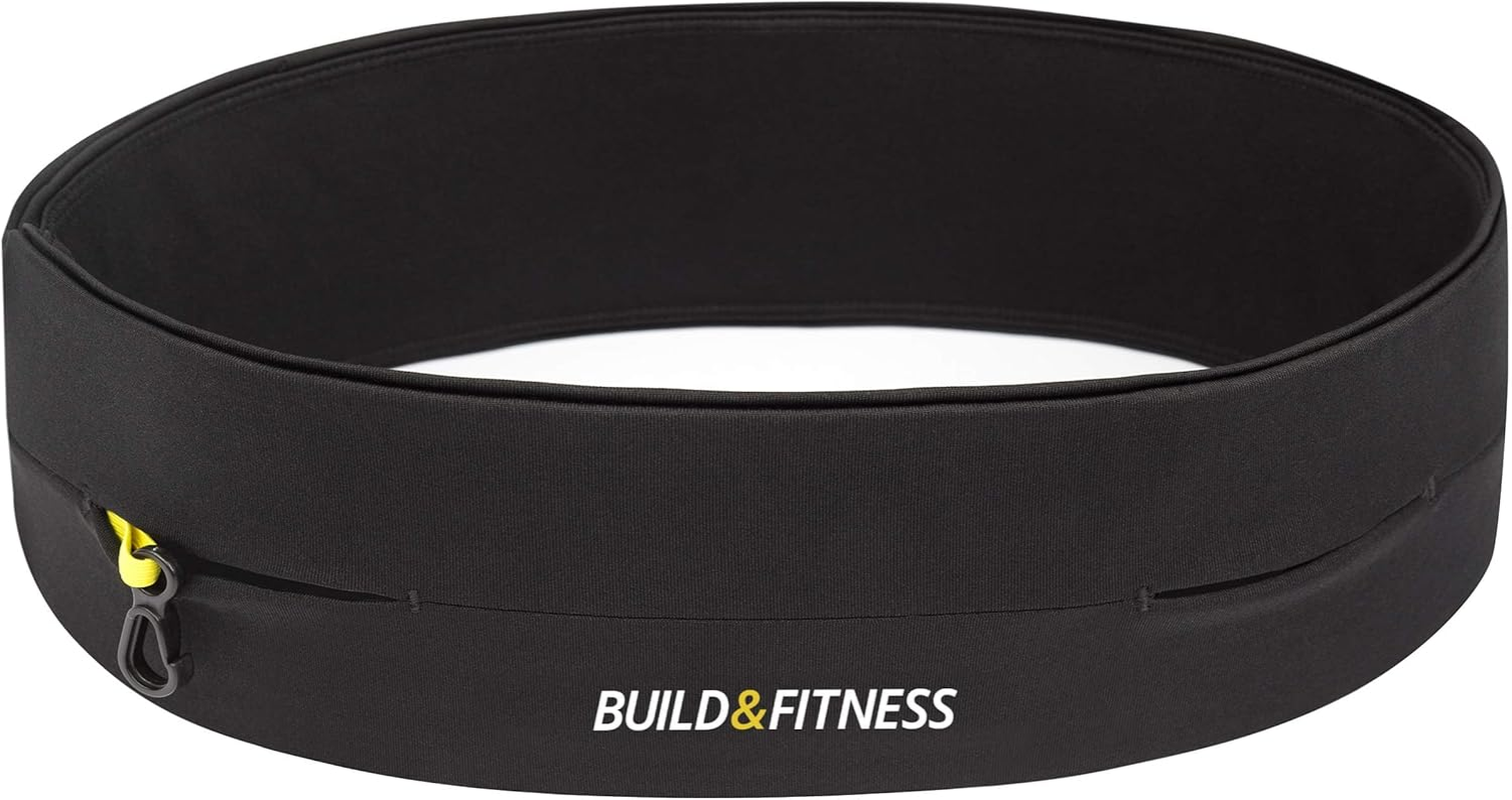 Running Belt, Fitness Belt, Flip Waist Belt with Key Clip, Fits All Phone Sizes. Unisex. for Gym Workouts, Exercise, Cycling, Walking, Jogging, Marathons, Yoga, Sport, Travel & Outdoor Activities