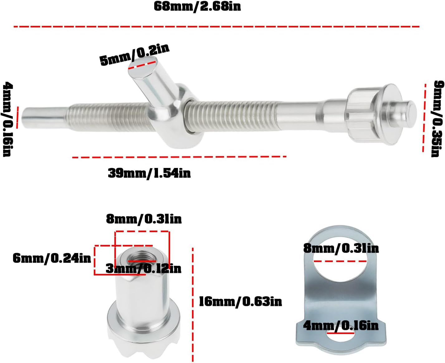 Emsea 2 Sets 68Mm Adjustable Chainsaw Tension Screw Nut Set for Most Electric Saws image number 5