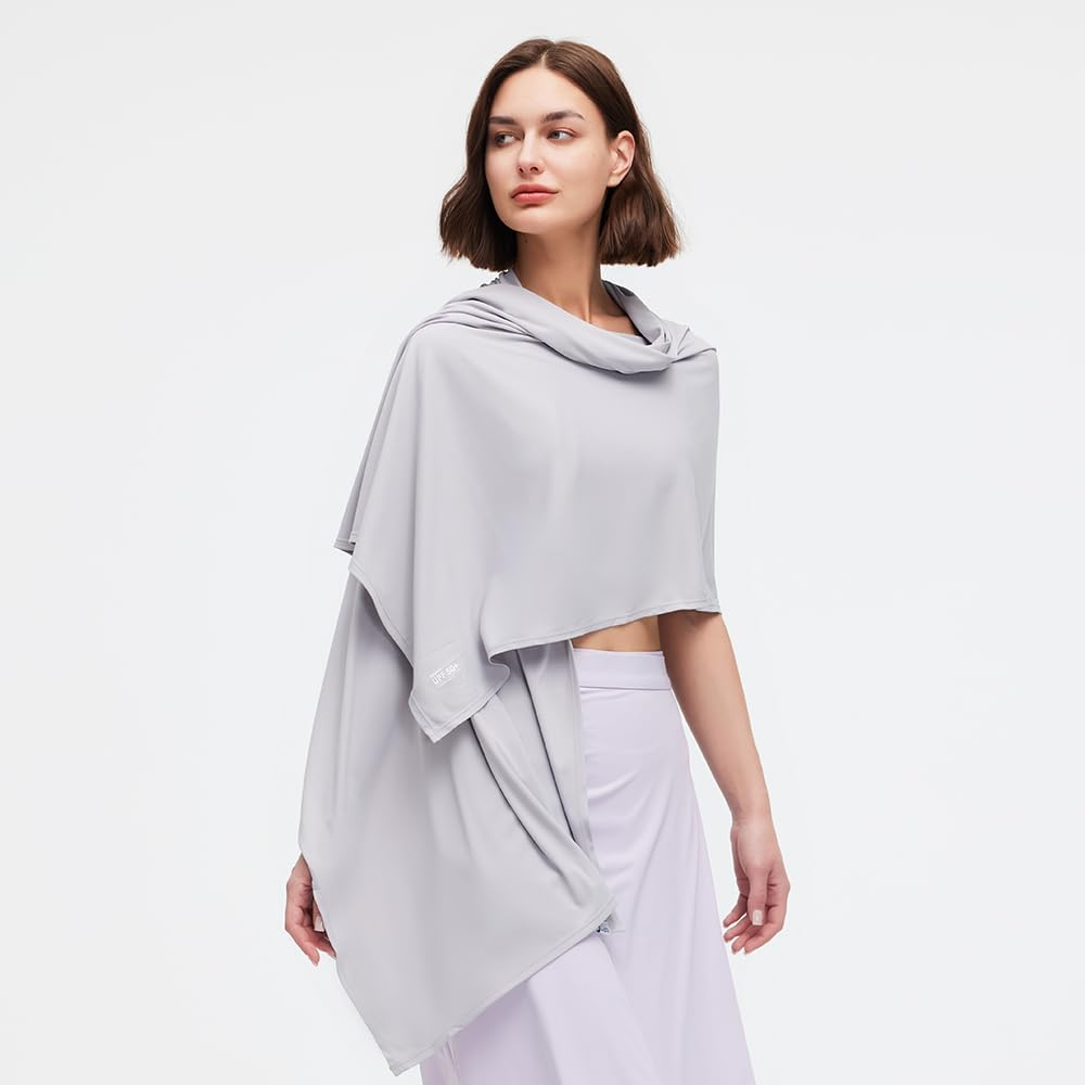 UPF50+ Sun Shawl Beach Travel Scarf Wraps,Swimsuit Bikini Wraps Cover-Up for Women,Summer Cooling Shawl image number 3