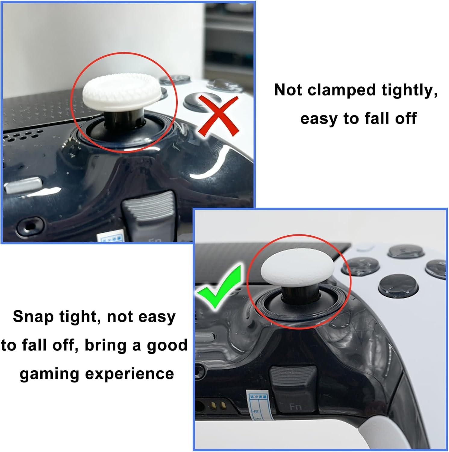 10 in 1 Metal Back Paddles Replacement for PS5 Dualsense Edge Controller,Swappable Thumbsticks Analog Joysticks Kits,Replacement Accessories for PS5 Edge Controller with 4 Paddles,6 Thumbsticks(White) image number 3