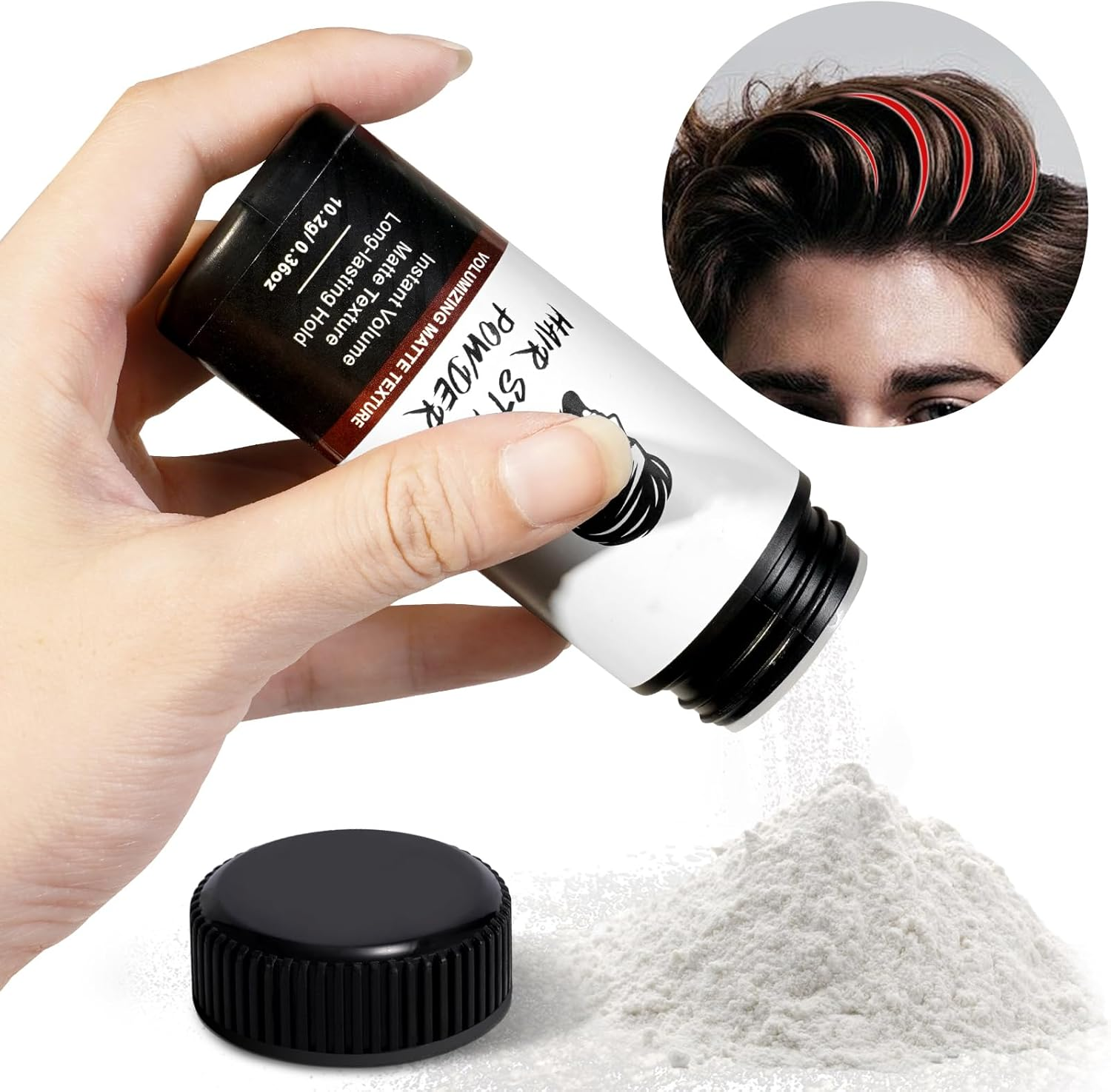 2 Pack Hair Styling Powder, Hair Styling Powder for Men, Texturizing Powder, Adds Volume to Hair, Matte Look and Natural Finish, Easy to Apply