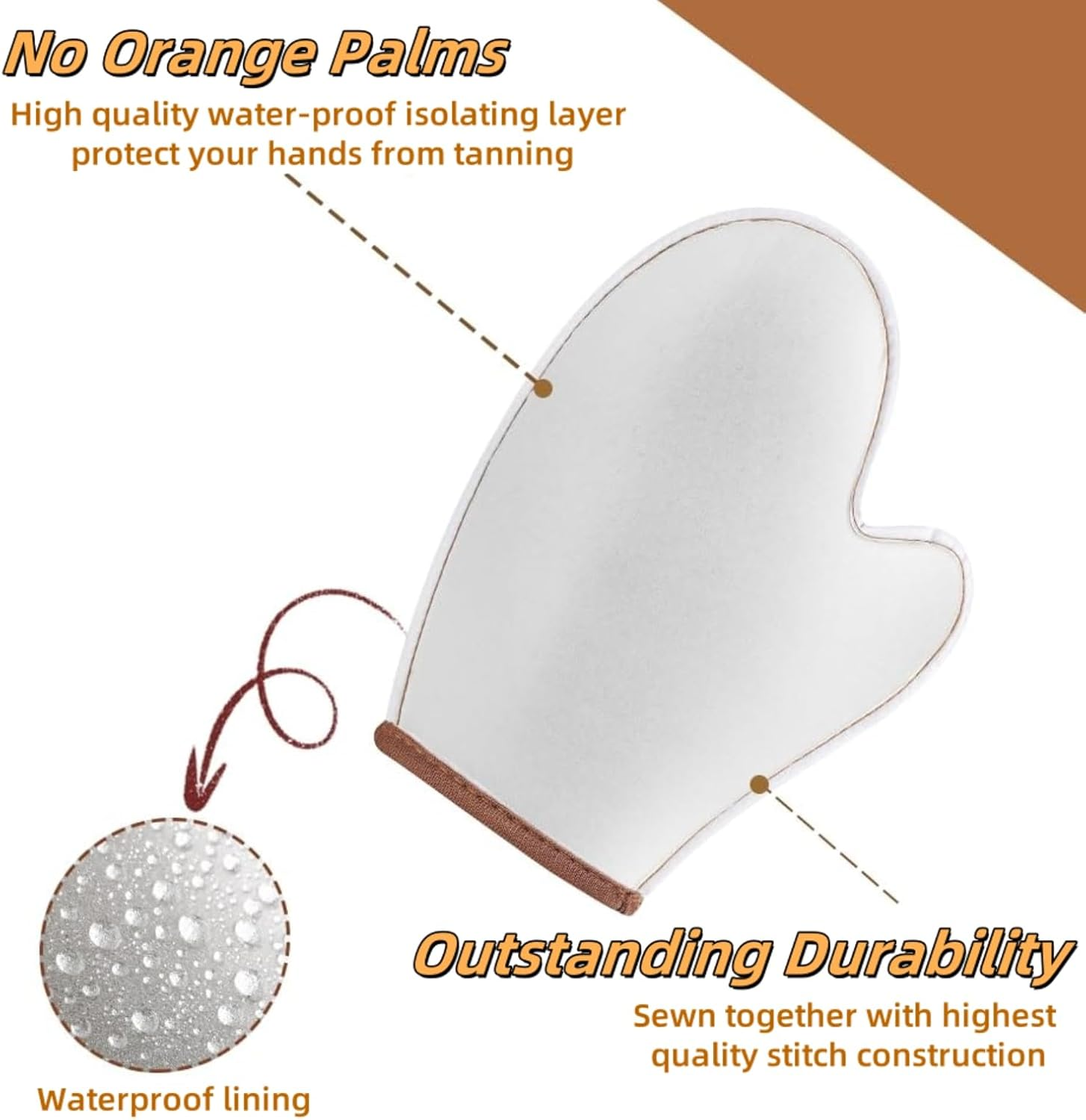 Luojinluoda 2 in 1 Self Tanning Mitt Applicator Kit Self Tan Mit Self Tanner Mitt and Back Lotion Applicators, Tanning Glove for Fake Tan Application, Ultra Soft Streak Free Tan Mitt for Body & Face