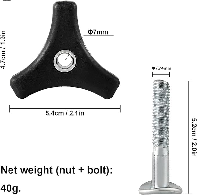 LALOCAPEYO 4 Sets Triangle Handle Knob Nut Screw Bolt Set Knob Handle Screw Fan Accessories for Lawn Mower Machine Lawn Mower Handle Bolts T-Handle Nut Screw Bolts Triangular image number 3