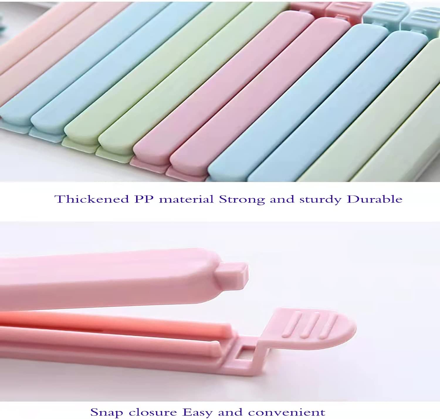 12 Pieces Sealing Clip Set for Snack Bags, Food Preservation Clips Small Plastic Bags Food Sealing Clips, 6 Pieces 15.5 * 1.5 Cm and 6 Pieces 12 * 1.5 Cm image number 3