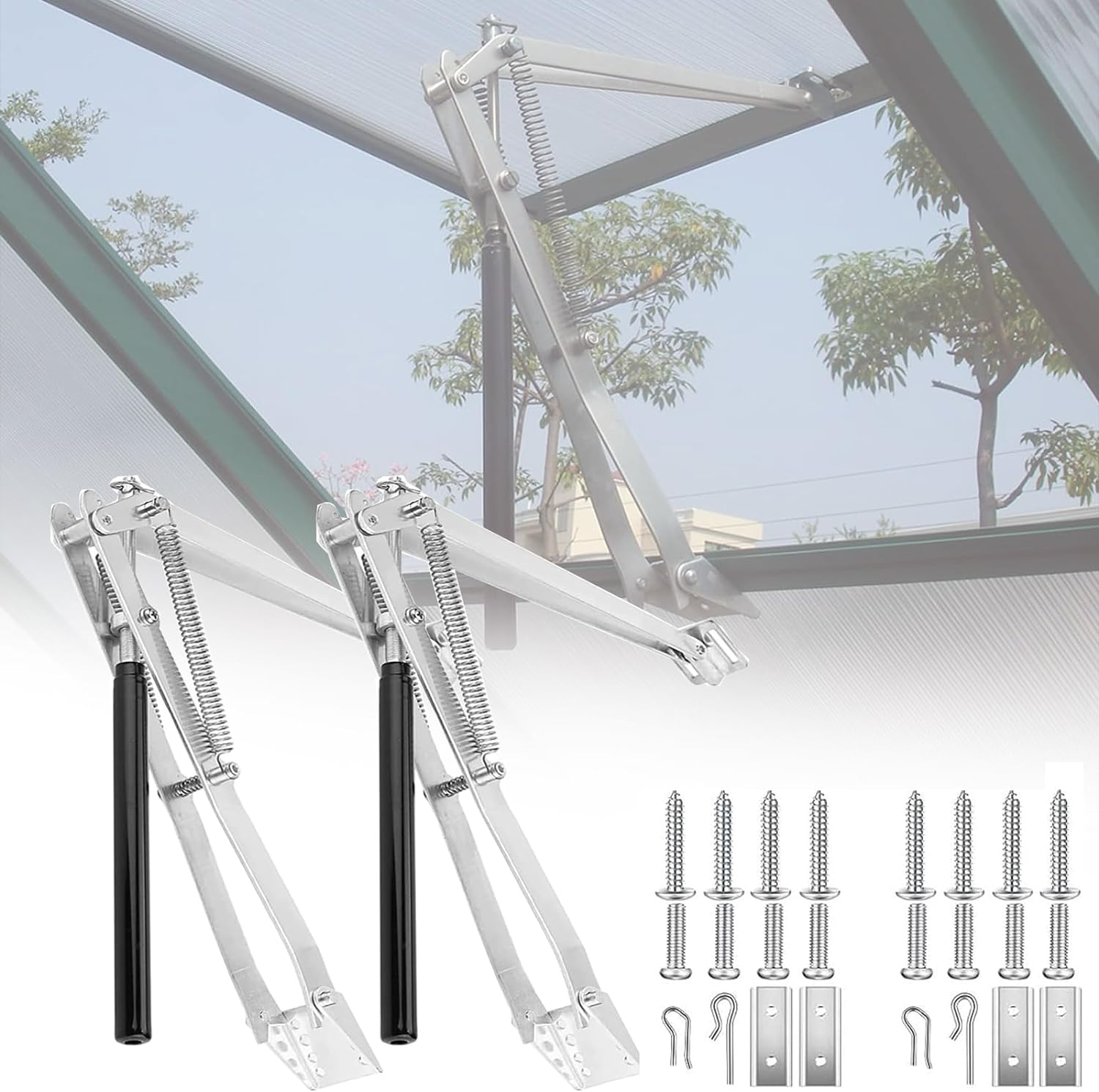 2 Pcs Automatic Greenhouse Window Opener Auto Vent Opener Roof Vent Opener Auto Vent Kit Solar Heat Sensitive Agriculture Gardening Tools and Supplies (Dual Spring Lifts 15 Lbs)