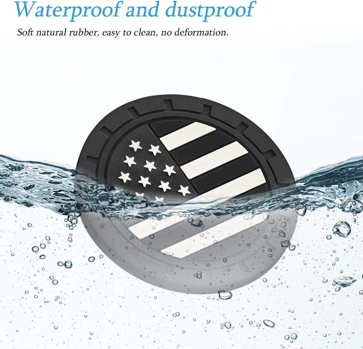 AUCELI 4 Pack Car Cup Holder Coasters, Colored American Flag US Flag Insert Car Cup Coaster, 2.75 Inch anti Slip Shockproof Embedded Drink Mat, Vehicle Interior Decor Accessories image number 2