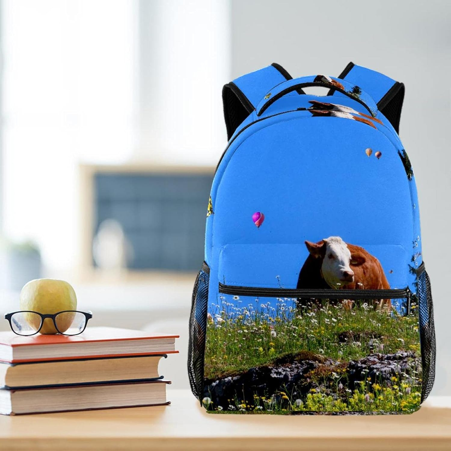 Nature Landscape Mountains Cow Alm Backpack Students Shoulder Bags Travel Bag College School Tote Backpacks image number 2