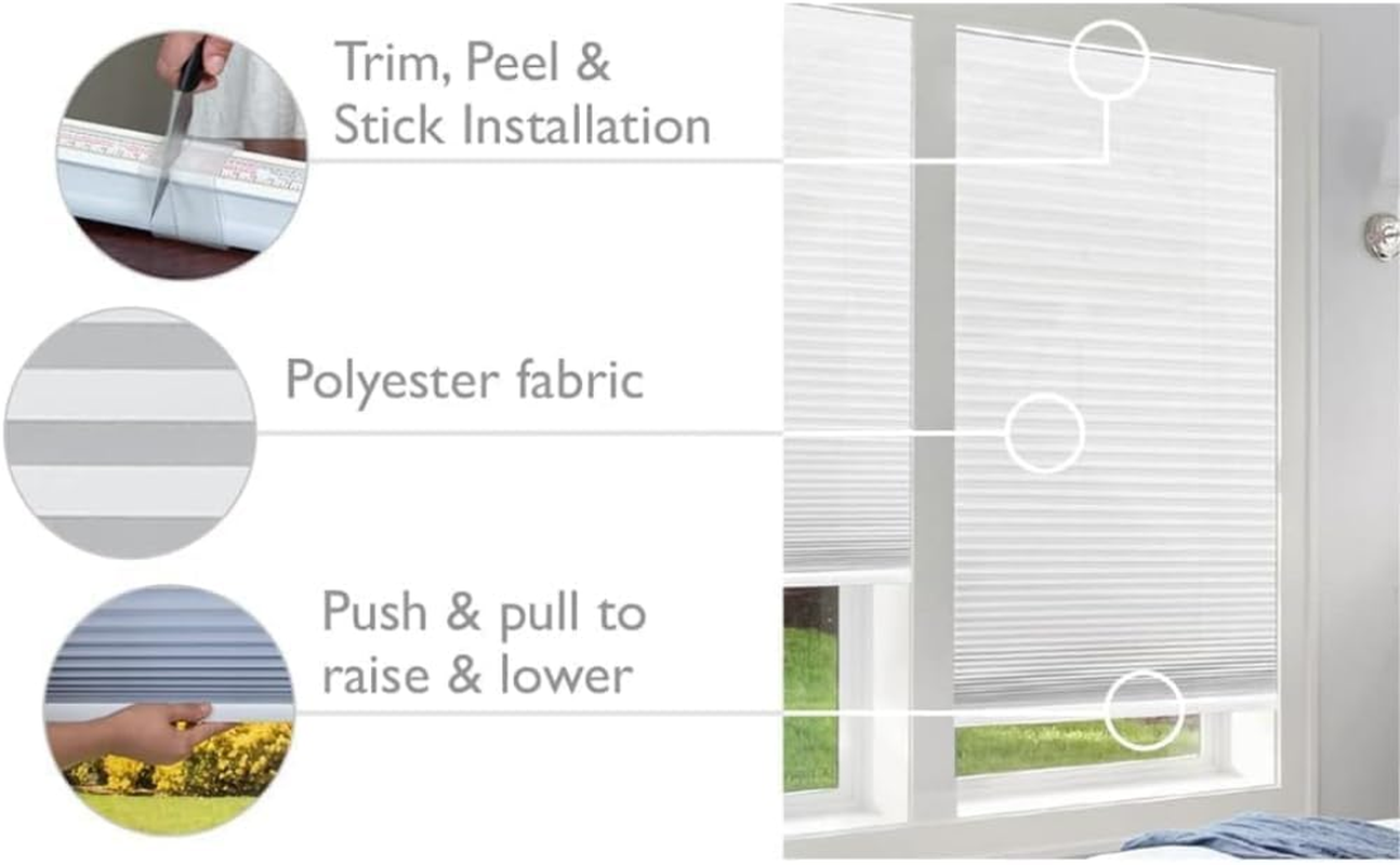 Easy Lift Trim-At-Home Cordless Cellular Blackout Fabric Shade White, 30 in X 64 In, (Fits Windows 19"- 30") image number 4