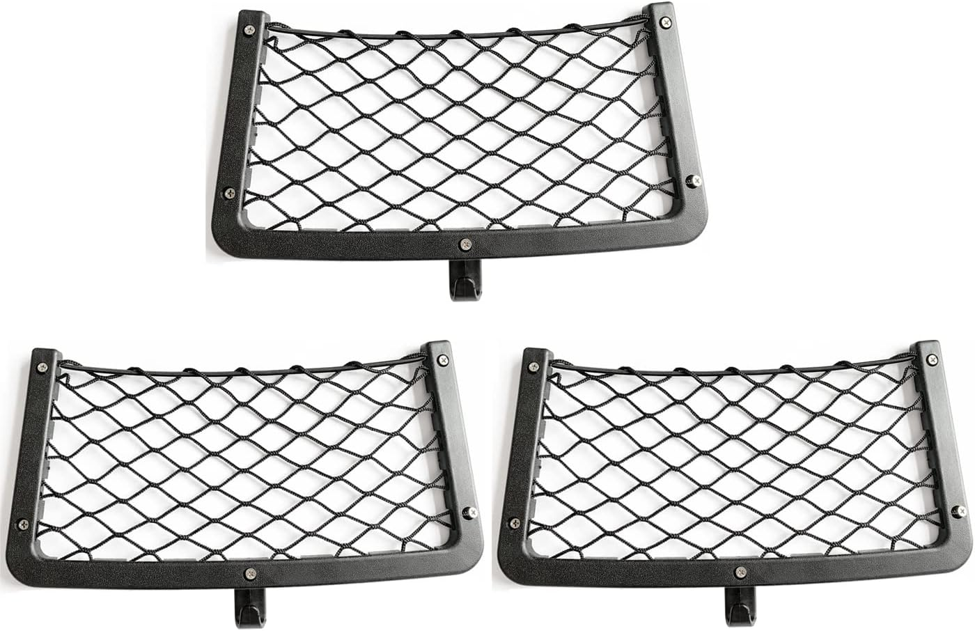 Storage Nets for Campervans, 3PCS Elastic Mesh Van Net Pocket with Hook for Caravan Motorhome Boat Storage Solutions Accessories image number 5