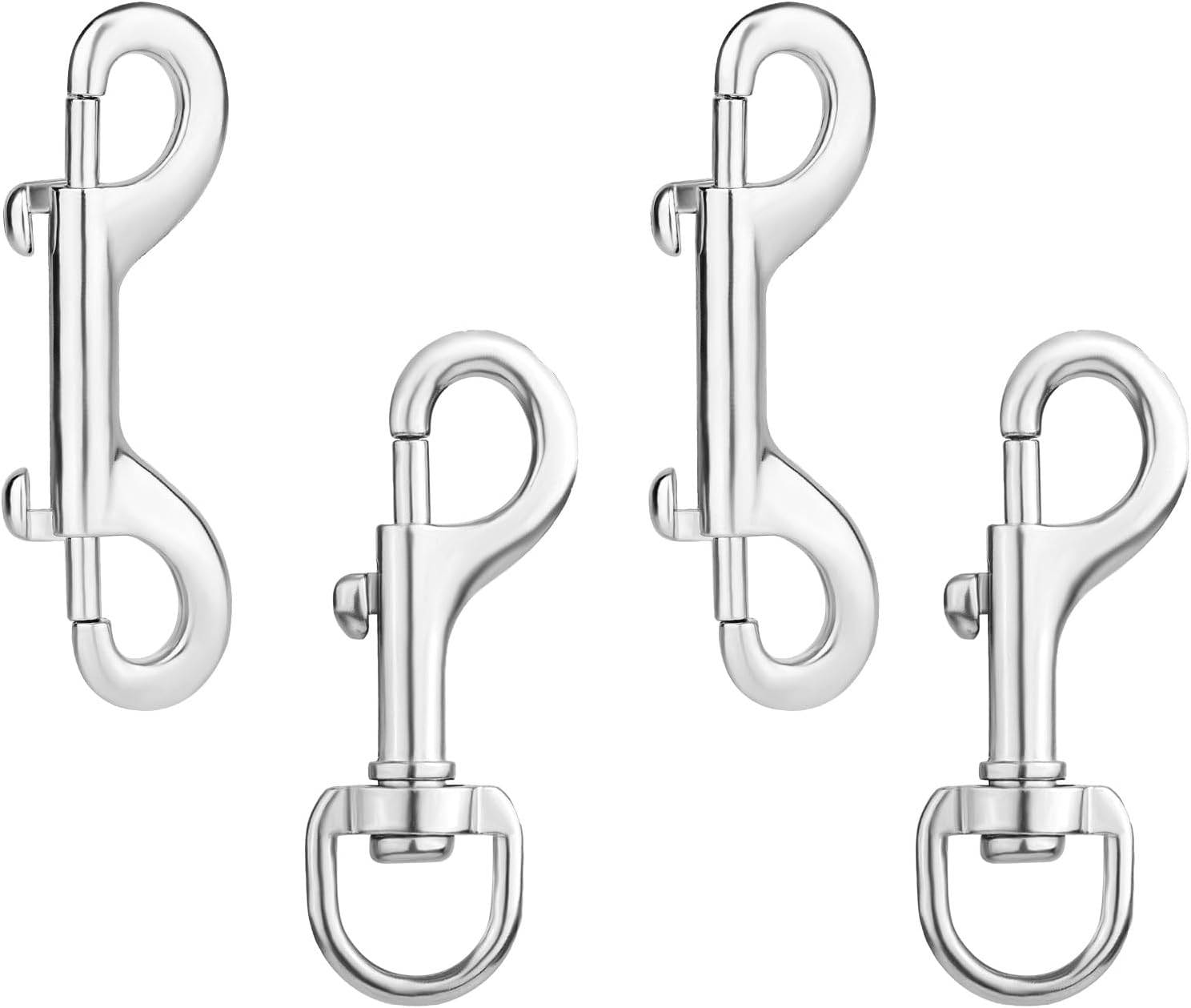 4 Pieces Flag Pole Rings, 360 Swivel Snap Hooks Heavy Duty Lobster Claw Clasps Buckle Clips for Dog Leash Camping Keychains Boat Rope image number 5
