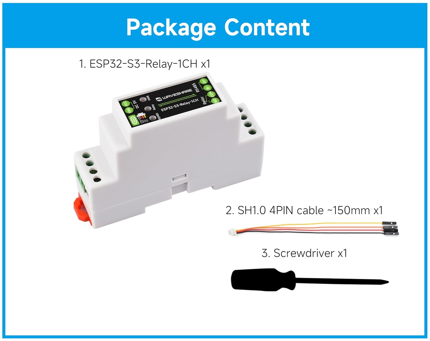 Industrial 1-Ch ESP32-S3 Wifi Relay Module, Support RS485 and Bluetooth/Wifi Remote Control, Better for RS485 Modbus Industrial Modules or Sensors, Built-In Protection Circuits, Safe & Stable image number 6