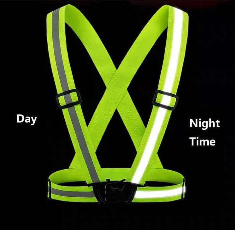 2 Pack Safety Vest Reflective High Visibility Safety Belt Tape Elastic and Adjustable Reflective Gear for Running, Walking, Jogging,Cycling,Motorcycle image number 3