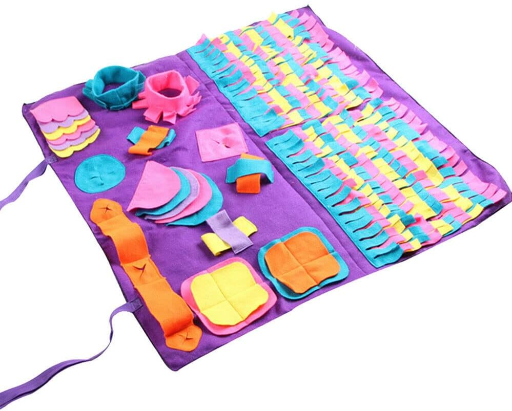 Tootoo Dog Snuffle Mat for Nose Work Training &ndash; 90X90Cm Pet Foraging Feeding Mat Toy | Interactive Puzzle Blanket for Dogs | Anti-Slip Slow Feeding Pad for Stress Relief & Mental Stimulation image number 5