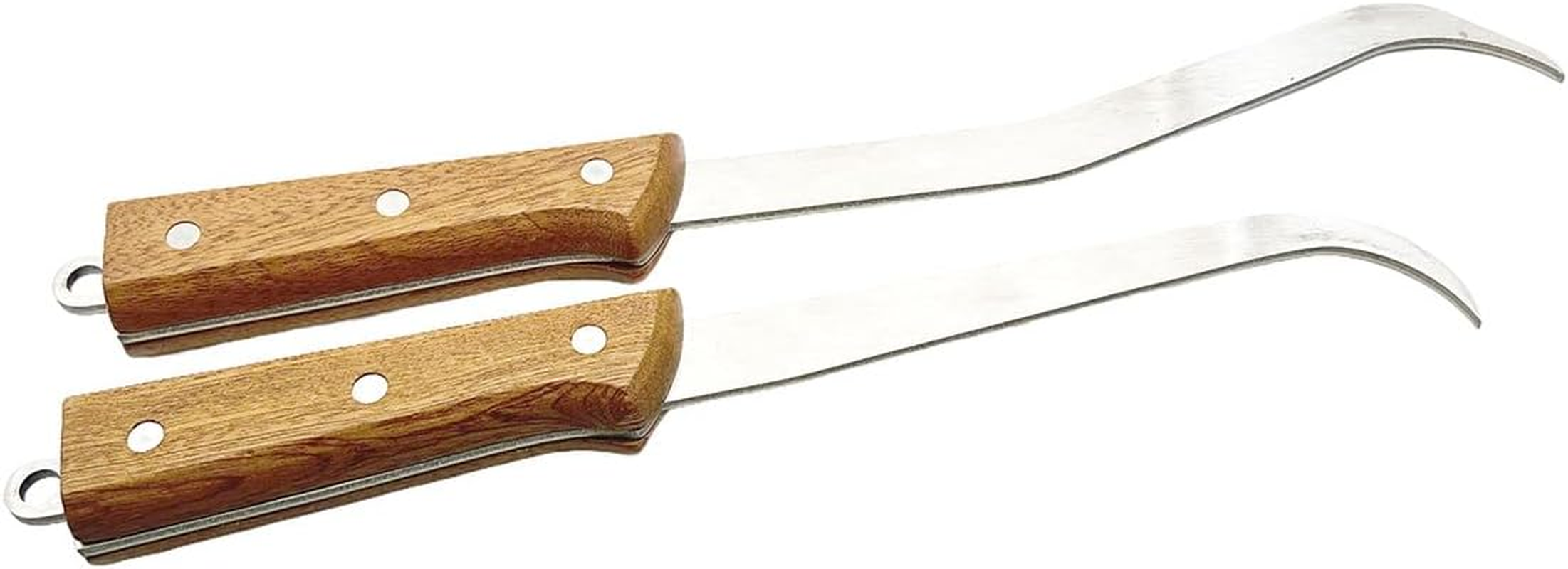 New Upgraded 2Pcs Wooden Handle Hooked Crevice Gold Crevice Digging Tool 11&ldquo; + 12.5&rdquo; Made of 304 Stainless Steel image number 1