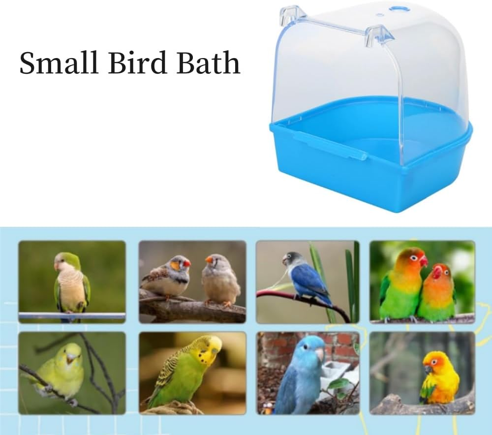 Fabselection Parrot Bath Tub Cage Parrot Cage Attachment Parrot Accessories Small Parrot Bath Small Bird Bathtub Bird Cage Accessories Enclosed Cage Bird Accessory image number 1