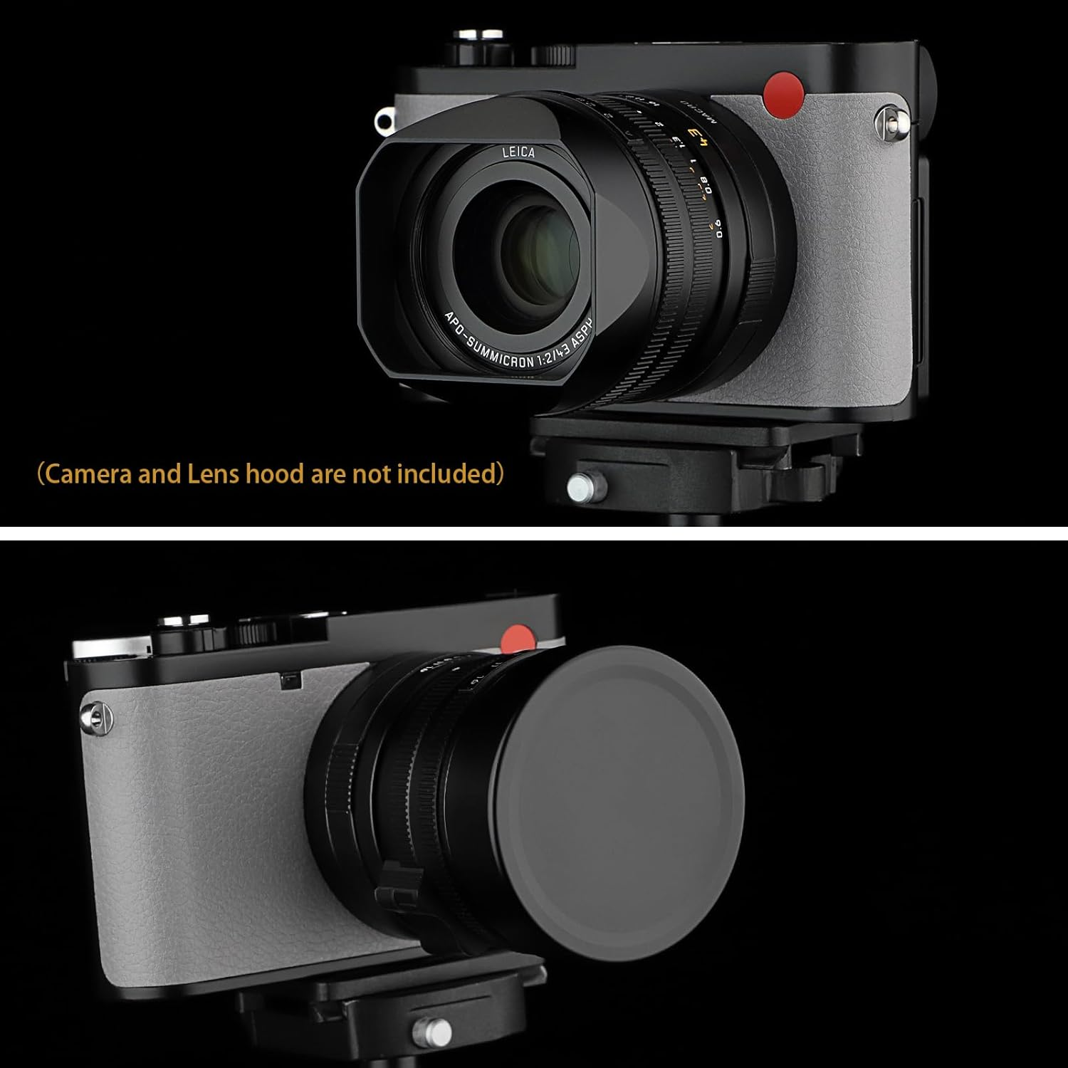 Haoge Metal Front Lens Cap for Leica Q3-43 Q3 Q2 Q Type-116 Type116 Digital Camera Accessories Lens Cover Black Cap-Lq3-B image number 1