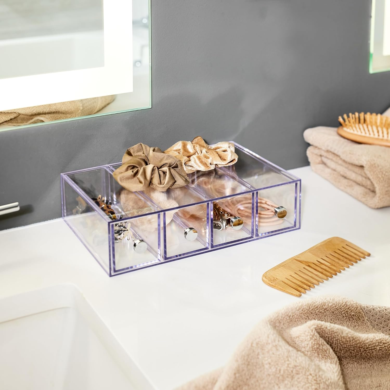 Interdesign Clarity Cosmetic Organizer for Vanity Cabinet to Hold Makeup, Beauty Products - 4 Drawers, Clear image number 4