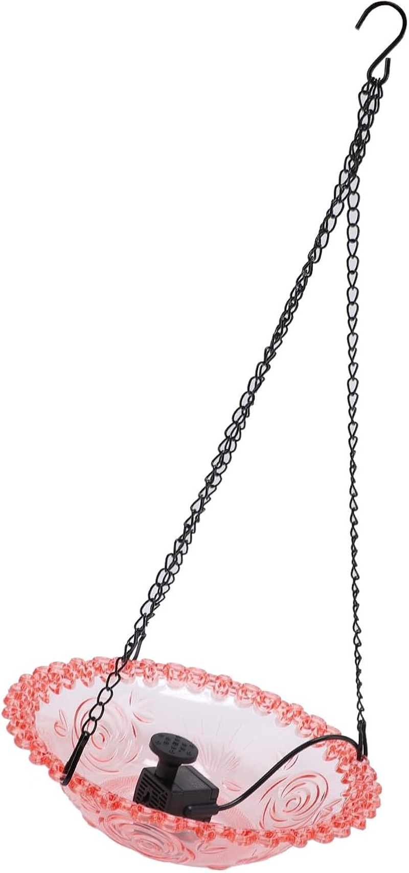 Dpofirs Bird Bath Fountain for Outside, Hanging Hummingbird Feeder Water Fountain USB Powered, Plastic Bird Bath Bowl for Garden Yard Patio Lawn (Roseate) image number 4