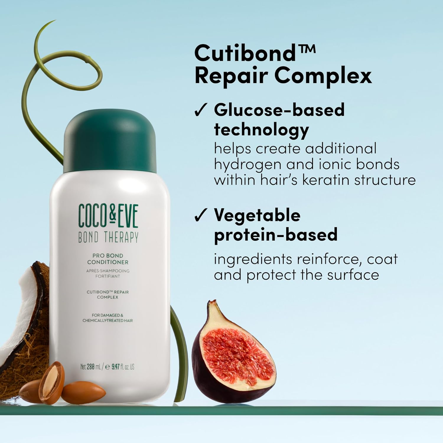 Coco & Eve Bond Therapy Pro Bond Conditioner. Strengthens and Repairs Hair Bonds with Less Breakage. Hydrating, Nourishing Conditioner for Damaged, Chemically Treated Hair. (280 Ml) image number 5