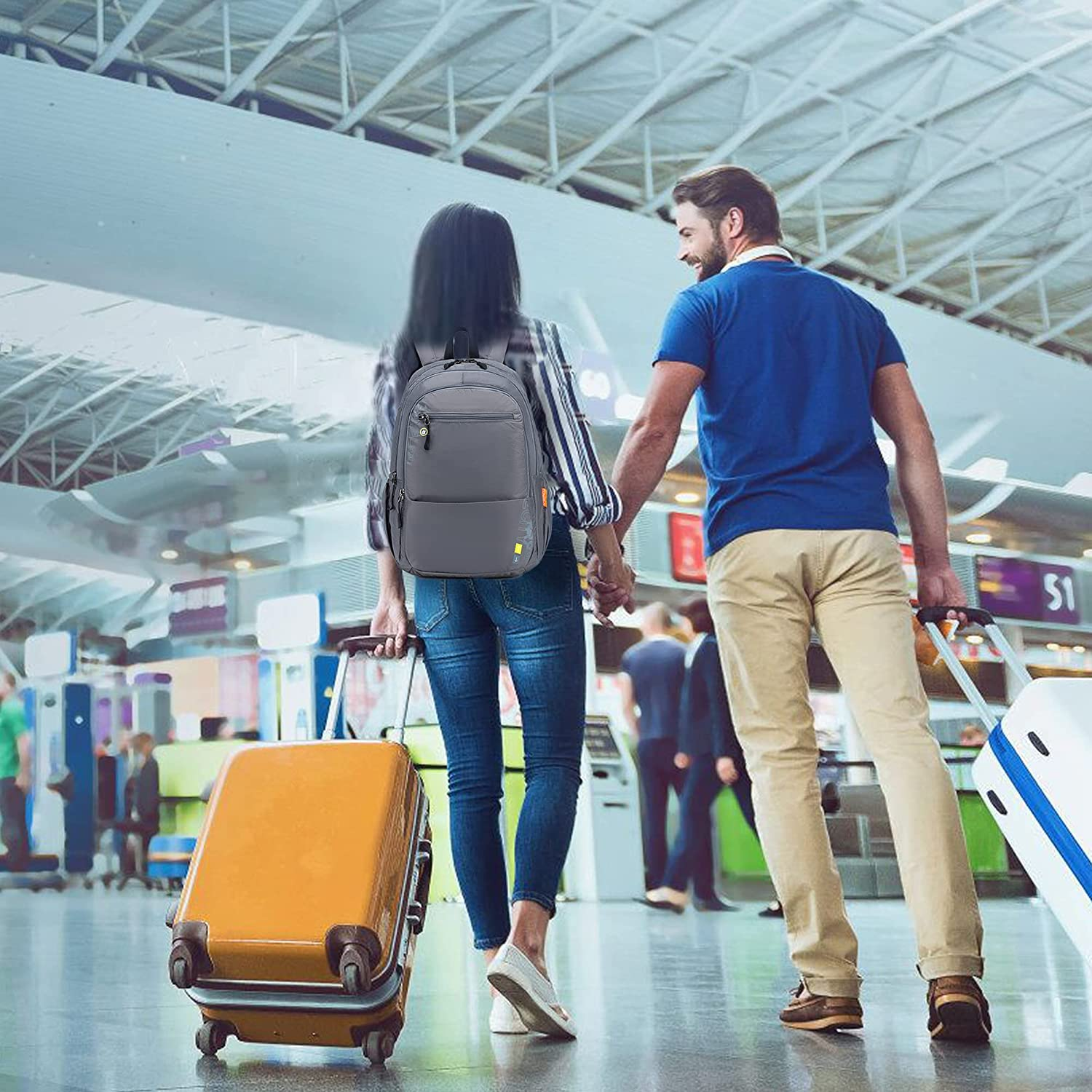 SPAHER Ryanair Cabin Bag 40X20X25 Hiking Backpack School Travel Backpack Mountaineering Bag Nylon Outdoor Waterproof Sport Trekking Camping Backpack Daypack Small Laptop Rucksack for All Persons - Deep Blue image number 3