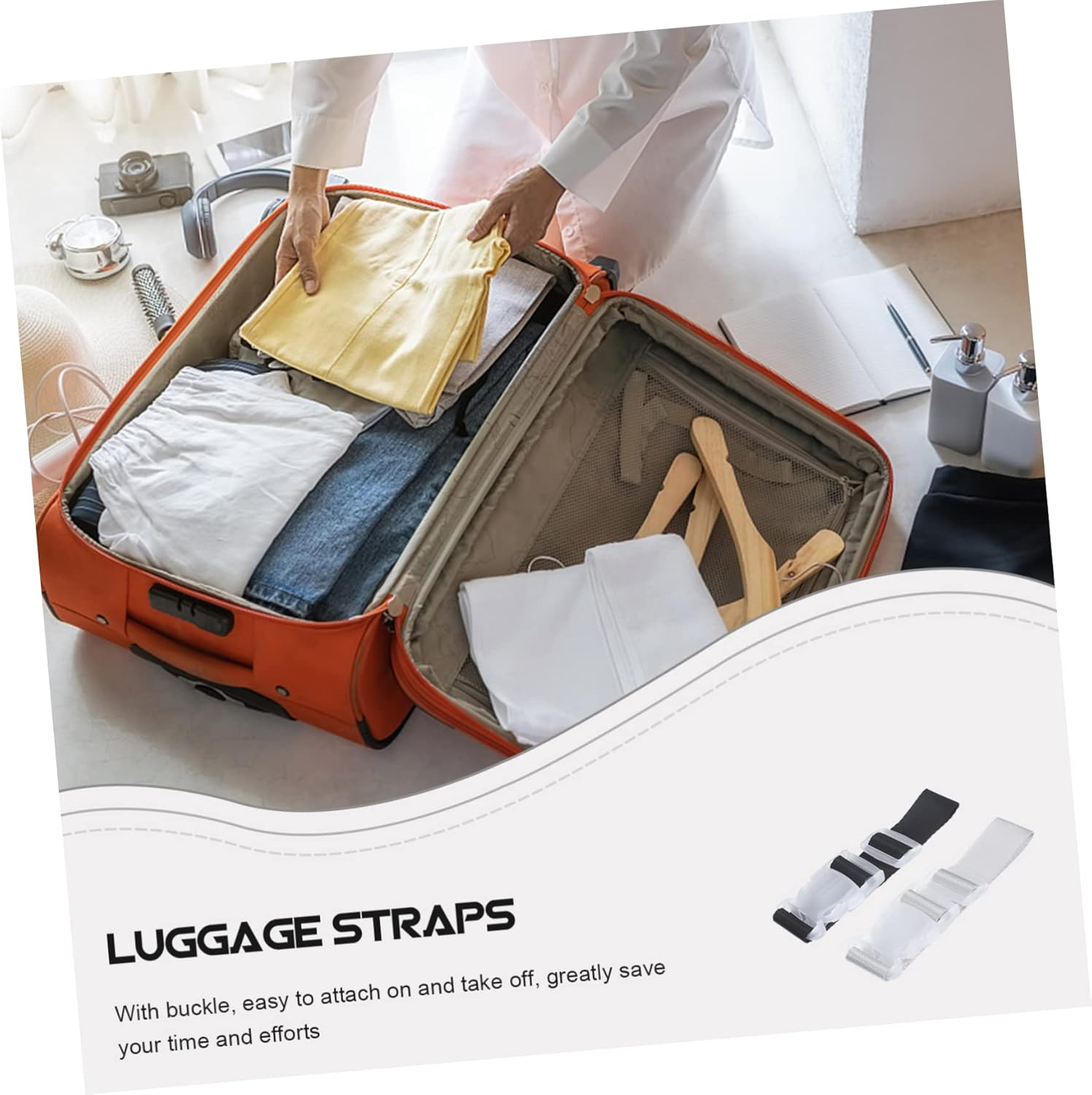 PACKOVE 4Pcs Luggage Straps Buckle Adjustable Travel Backpack Accessories for Suitcase Bag Camping image number 2