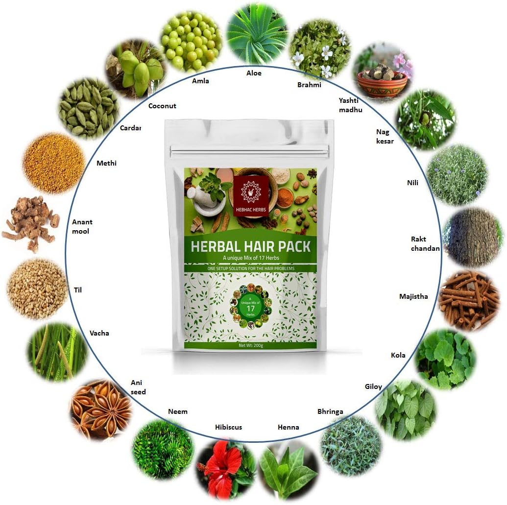 Herbal Hair Mix Powder for Hair Care by Hebhac Herbs Made with 17 Traditional Herbal Hair Oil Mix for Thick Long Hair Growth (3.5 Oz) image number 5
