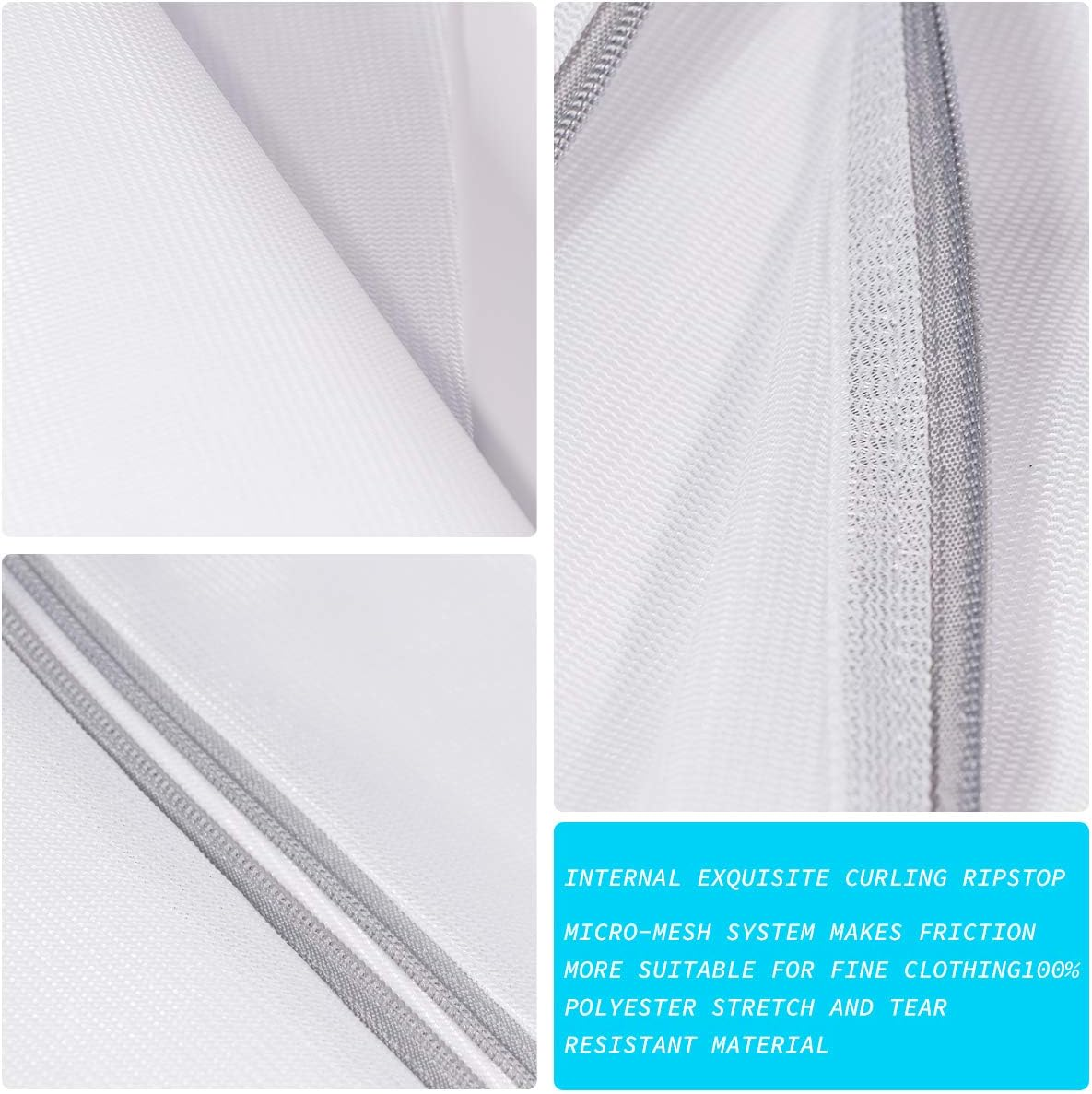 SUERIV Mesh Laundry Bags,Laundry Bags Mesh Wash Bag for Washing Machine-Supper Zipper Net Laundry Bag,Lingerie,Sweater,Garment,Undergarment Large Size(16 X20 Inch),Pack of 4 image number 4