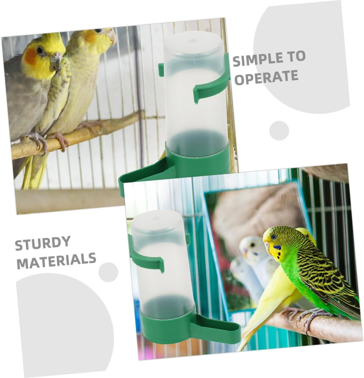 EXAOMBLE 20Pcs Small Plastic Bird Water Dispenser Automatic Waterer Bowl for Parrots and Small Birds Cage Use, Leak-Proof Design Suitable for Birdcage Feeding Supplies image number 4