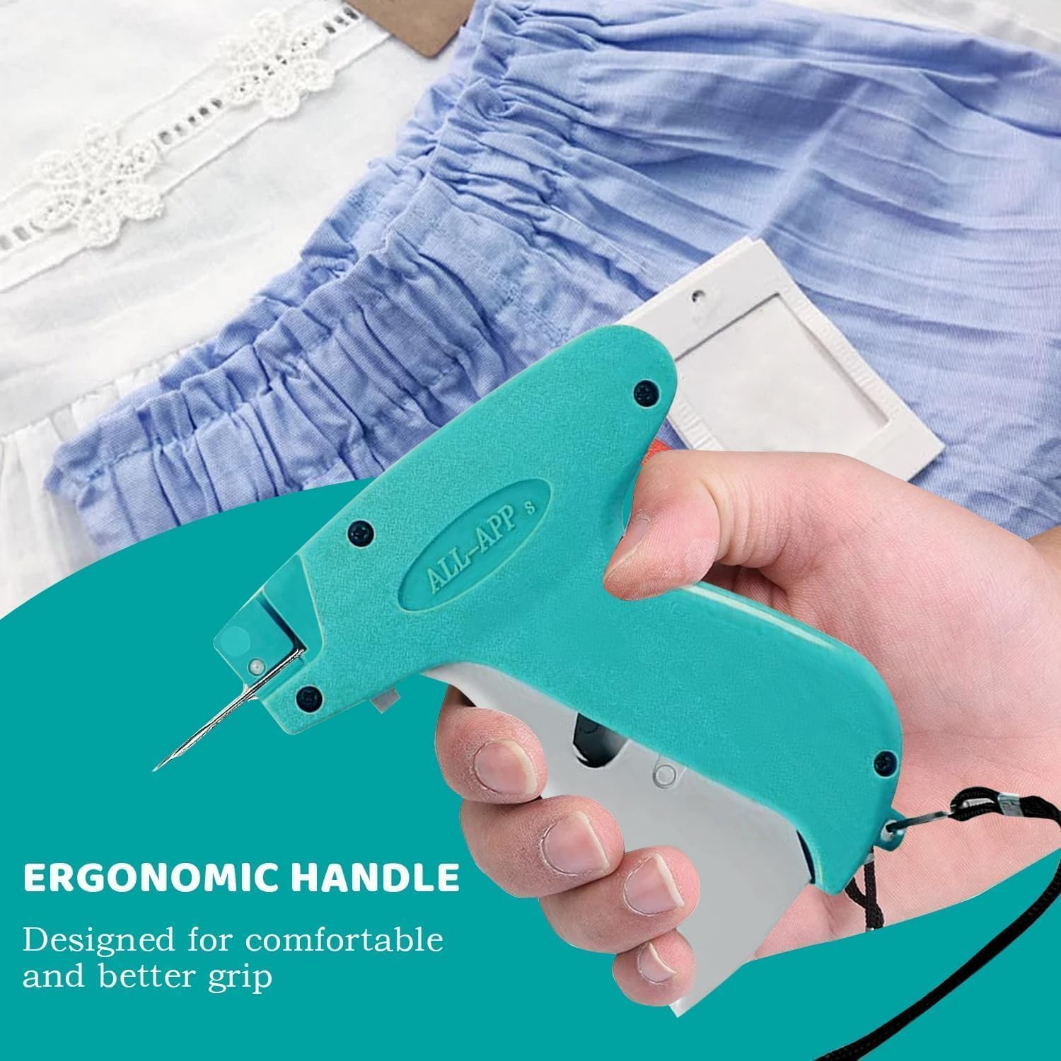 Tagging Gun Kit, Quick Clothing Fixer Fine Stitch Tool Mini Stitch Gun for Clothes,Quick Stitch Sewing Gun with 1500 Black and 1500 White Fasteners One Replacement Pin image number 2