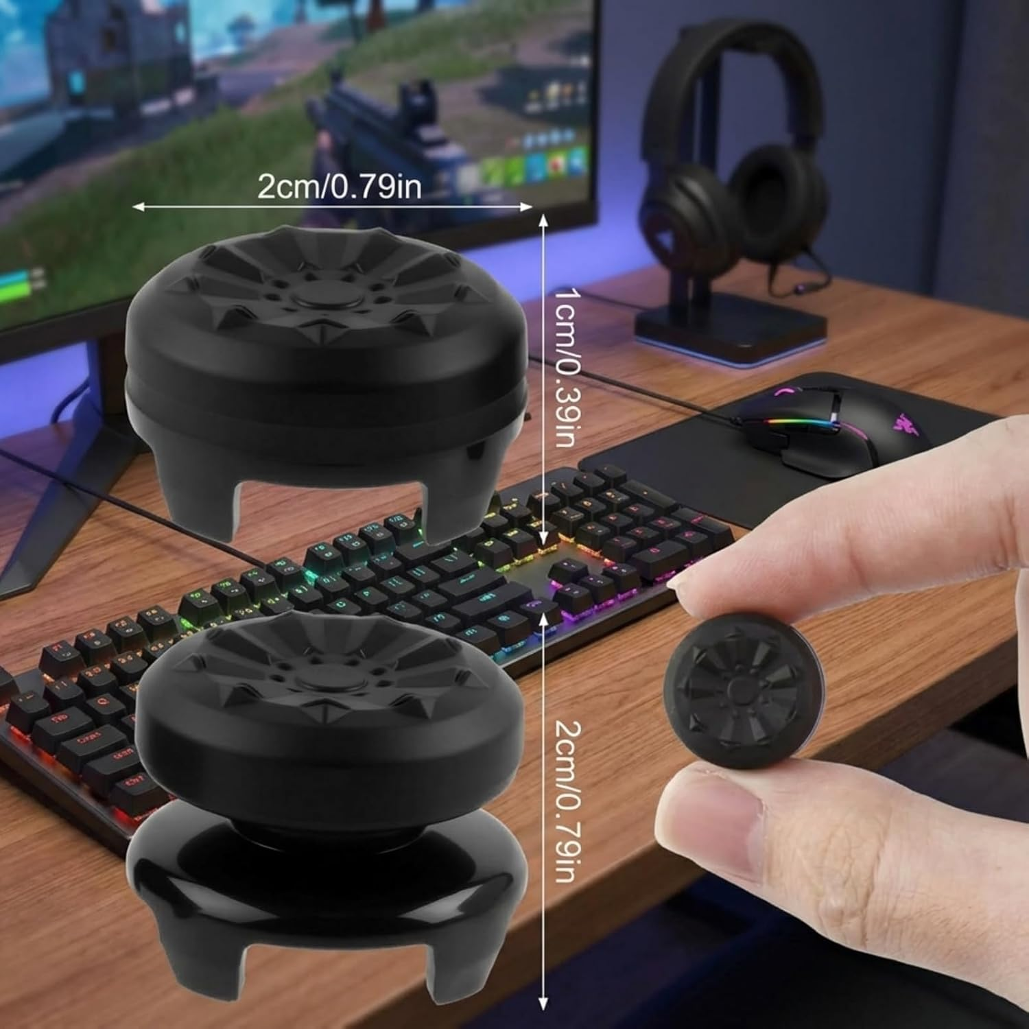 2 Pairs Black & White Non-Slip for PS5 Thumb Grips, Silicone Joystick Caps for PS5/PS4 Controllers, Controller Accessories to Improve Grip & Control image number 2