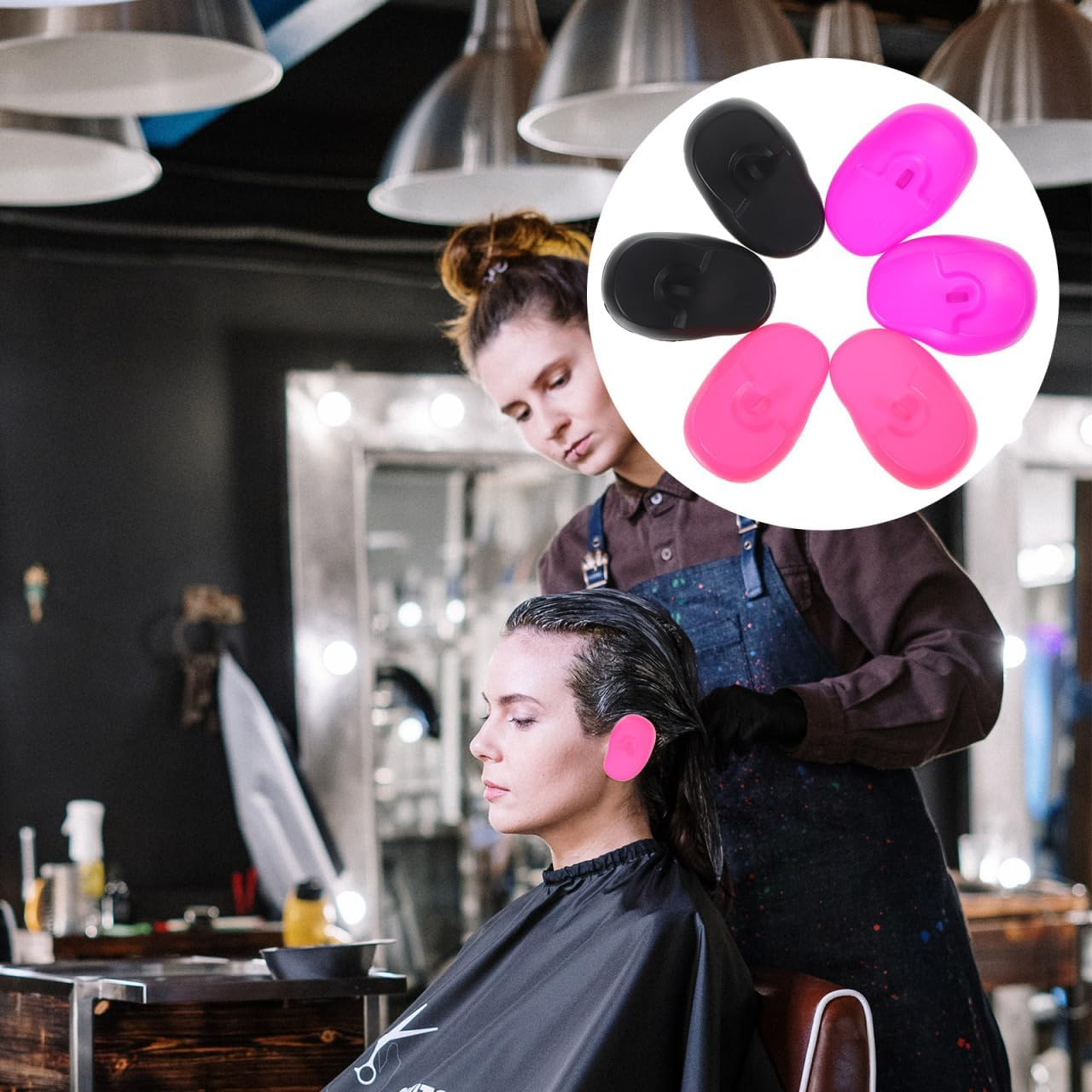 3 Pairs Hairdressing Ear Cover Professional Silicone Hair Dye Earmuffs Ear Protector Ear Cover for Salon Home Hair Dye Shower Bathing image number 2