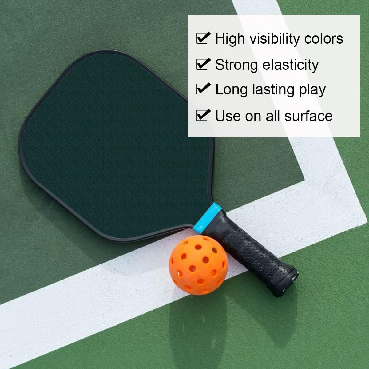 Emapoy Pickleballs Balls,Outdoor Pickleballs Balls, Sports Outdoor Pickleballs, Pickle Ball Outside, 4 Bulk Packs of Pickleballs