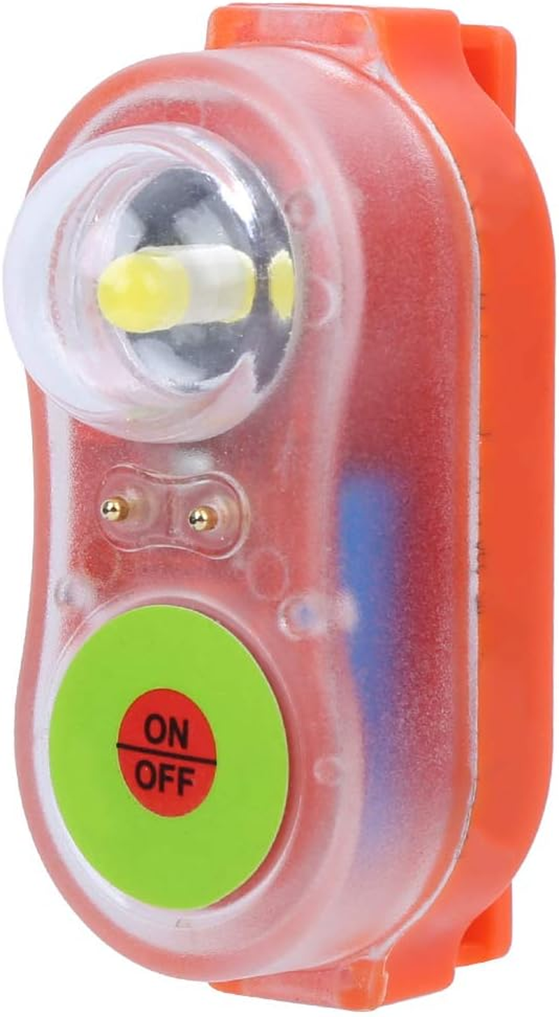 Life Jacket Light, Seawater Self Lighting Jackets Lights High Intensity Water Strobe Light Automatic Locator Mini LED Life Saving Lamp Flashing Beacon Range Rescue Overboard Survival(Orange) image number 1