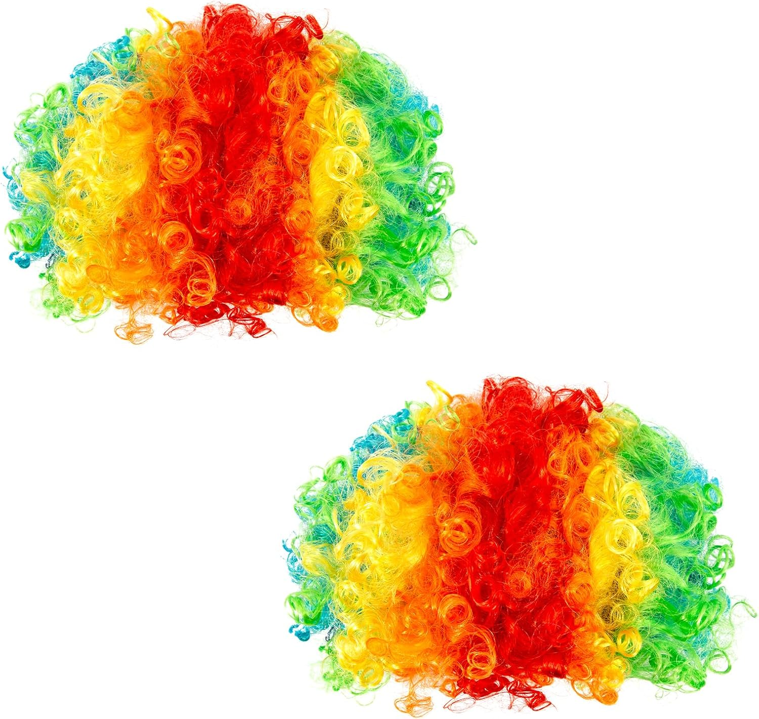 AGDGV 2 Pack Rainbow Afro Clown Wigs for Adults & Kids, 70'S 80'S Disco Curly Synthetic Hair Wig, Halloween Costume Party Cosplay Christmas Wig (Colorful & Fluffy) image number 6