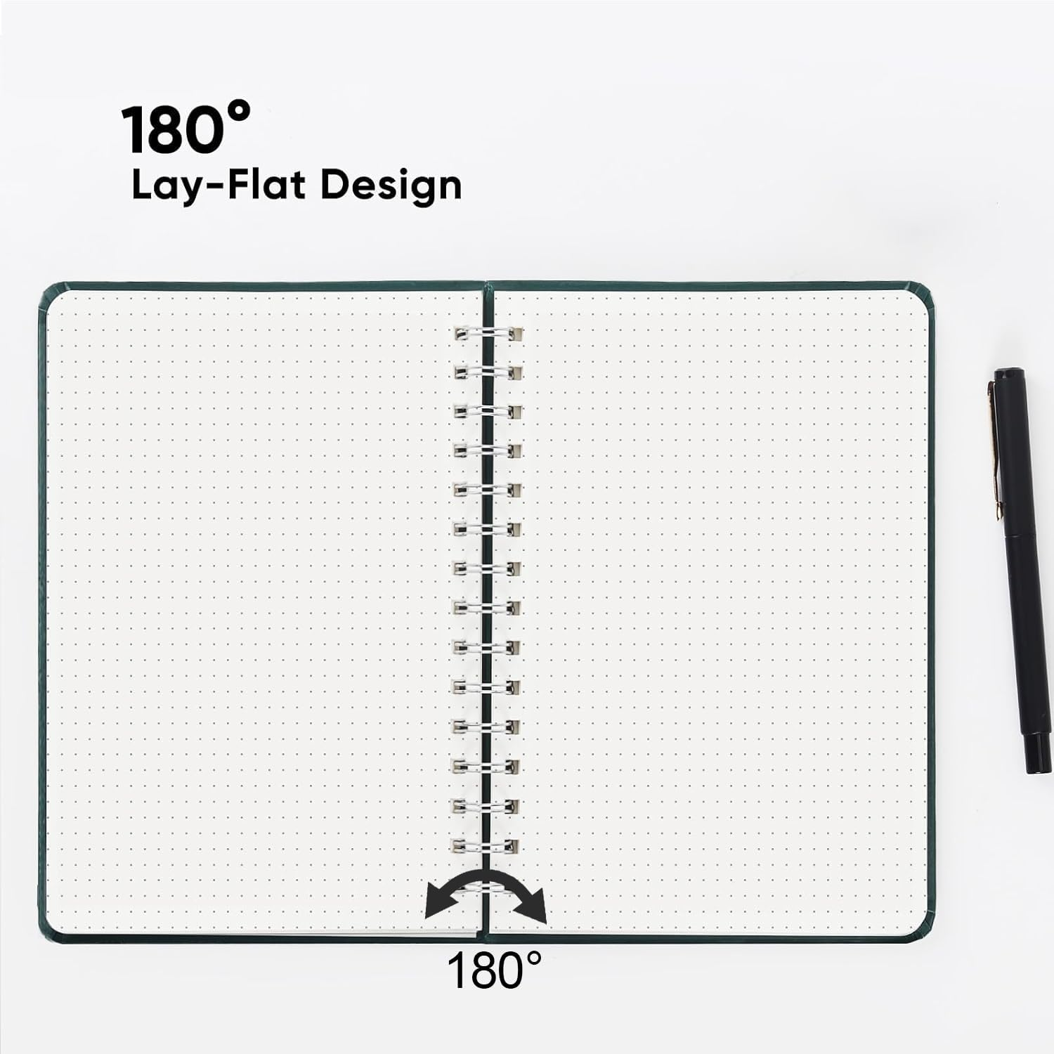 TUNJEJINY A5 Spiral Journal Notebook, 240 Pages Thick Paper with 100 GSM 3 in 1Blanks/Dotted/Grid Leather Hardcover for Women & Men Notepad,Writing for Office School Travel (Blue) image number 5