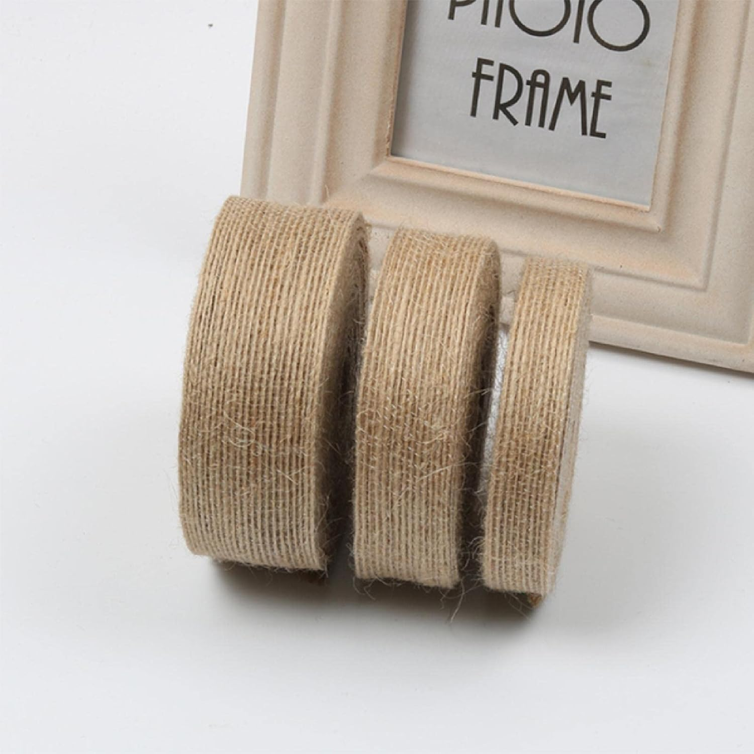 Jute Burlap Craft Ribbon, Natural Hessian Arts Band for DIY Gift Wrapping for Christmas Party Decoration(1.5Cm X 10M) image number 1