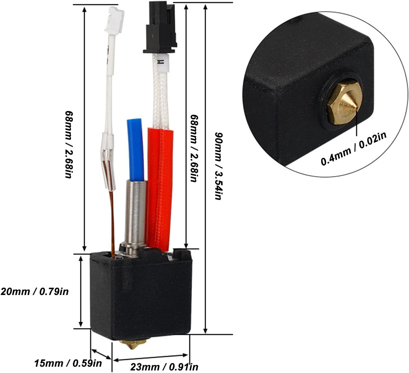 Diyeeni 3D Printer Extruder Hot End, Compatible for Kobra 2 for Kobra 2 Neo for Kobra 2 Pro for Kobra 2 plus for Kobra 2 Maximum FDM 3D Printer Hotend Accessories image number 4