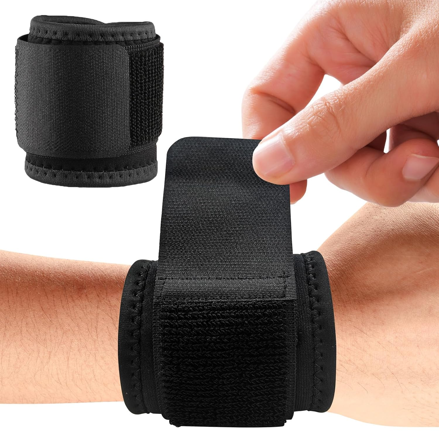 &zwnj;COZY CORE 2-Pack Wrist Wraps Strap for Men & Women - Adjustable Compression Wrist Support for Carpal Tunnel, Weightlifting & Gym Workout. Breathable, Flexible & Reusable Wrist Brace for Pain Relief, Injury Prevention & Enhanced Performance during Training image number 1