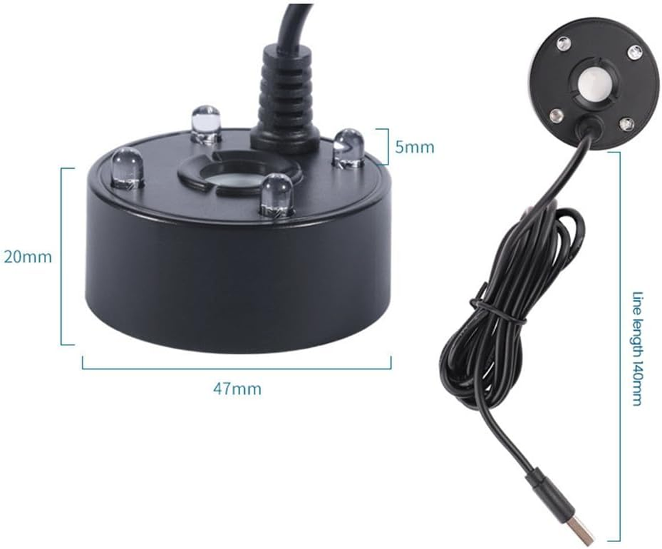 Synpinya Mist Maker, USB Port 4 Color LED Lights Mini Mister Fog Machine, Indoor Fountain Garden Pond Water Fogger Atomizer Black image number 4