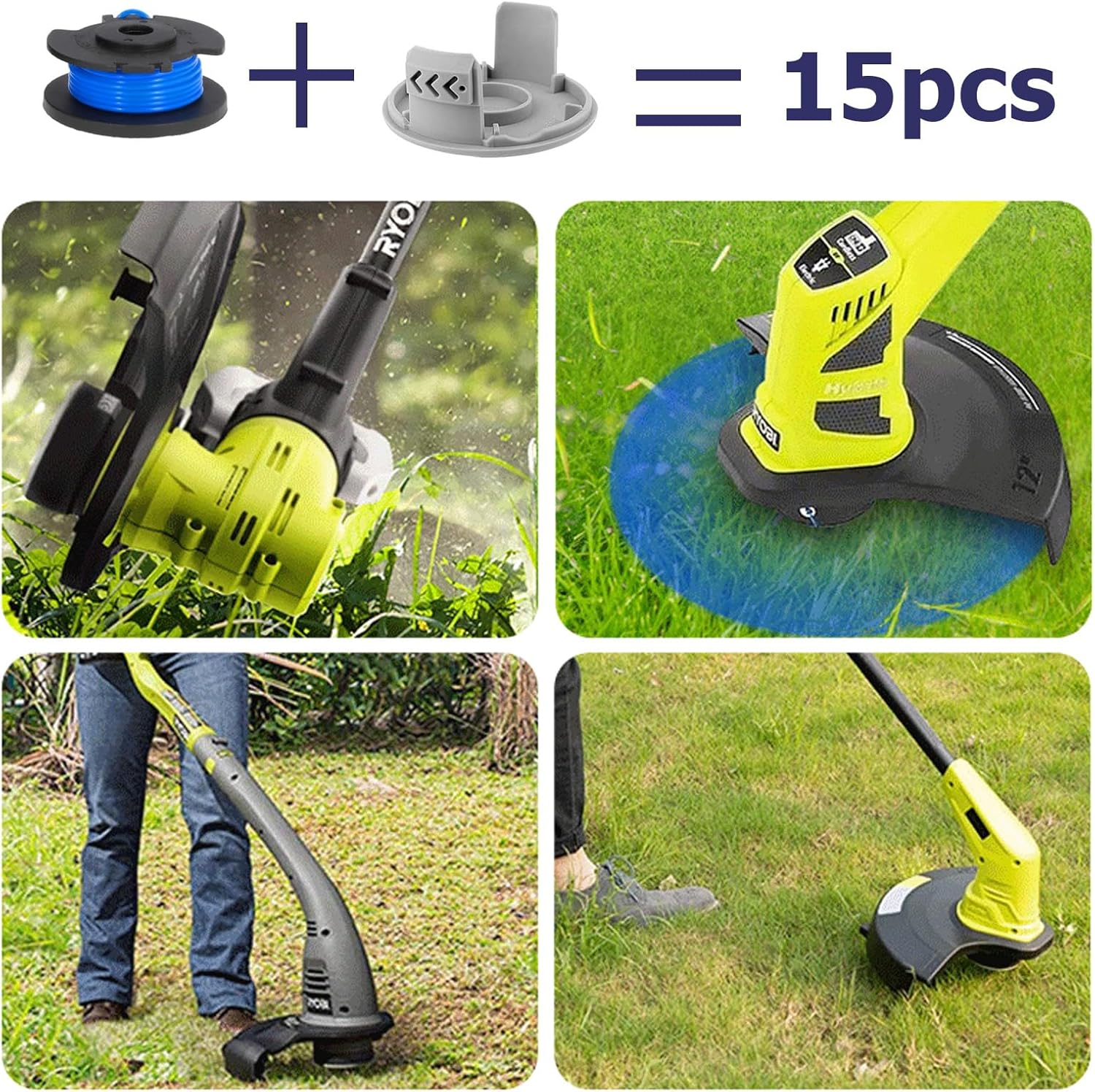 11FT 0.065" String Trimmer Line for Ryobi Strings Trimmers Refill, Replacement for Ryobi One+Ac14Rl3A 18V 24V 40V Cordless Weed Eater Spool - Durable & Compatible image number 5