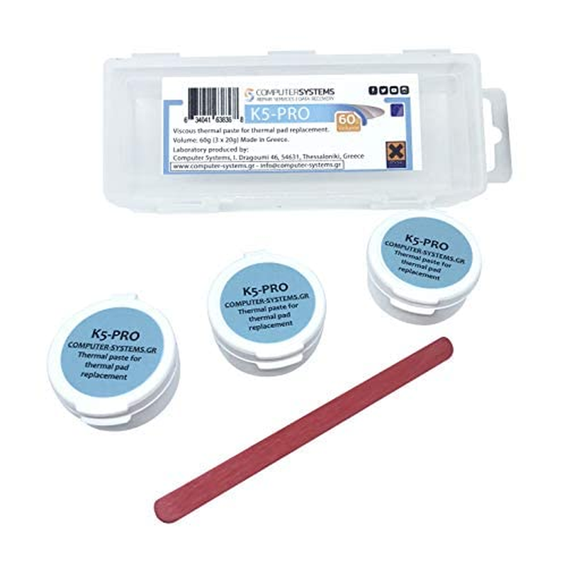 K5 PRO Viscous Thermal Paste for Thermal Pad Replacement 60G 3X20G Pack (Apple Imac Sony PS4 & PS3 XBOX Acer Aspire Etc) image number 1